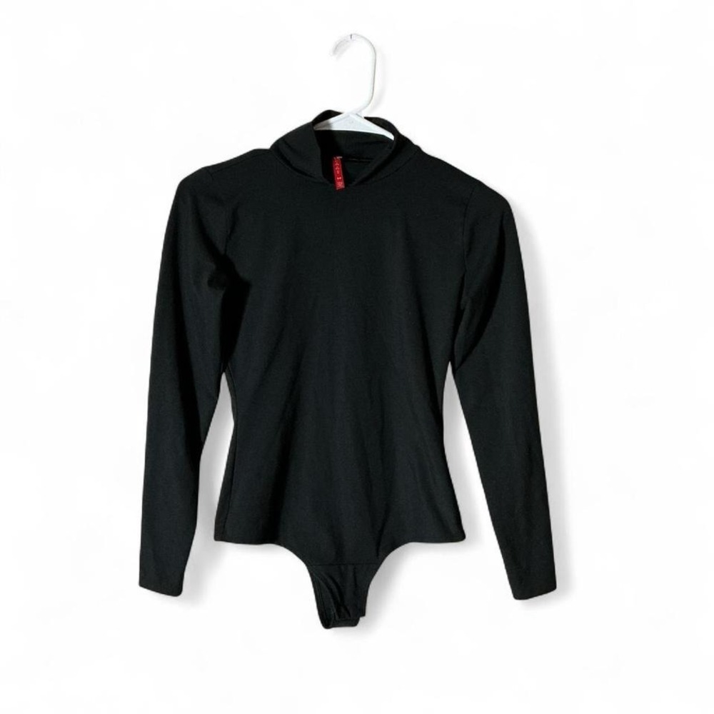 Spanx Suit Your Fancy‎ Long Sleeve Turtleneck Bodysuit Black Small 10196R